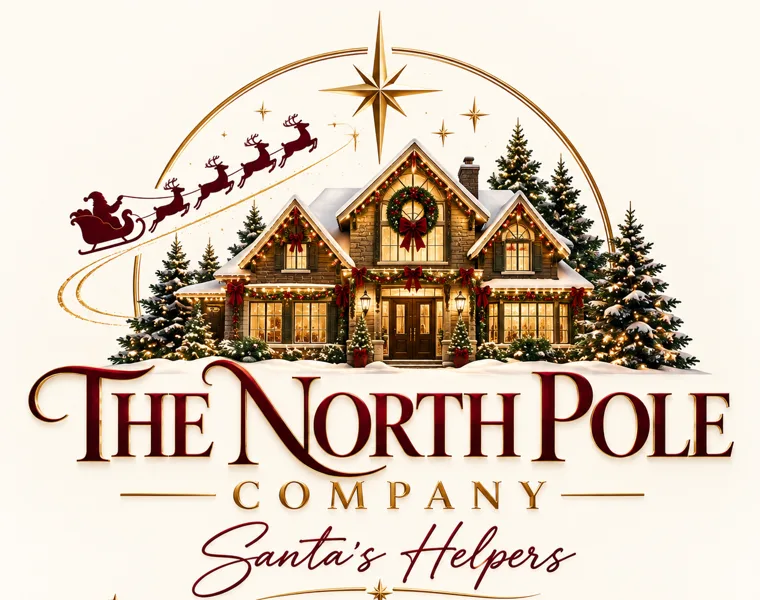 The North Pole Company — Santa's Helpers : maison décorée pour Noël sous une étoile dorée